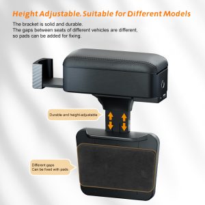 Universal Car Armrest Box with USB/Type-C Charging, Cup Holder & Liftable Console Organizer – Adjustable Wrist Support & Seat Gap Filler