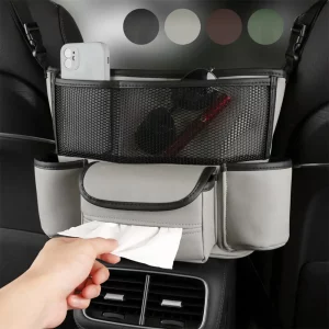 Nappa Faux Leather Seat-Gap Organizer